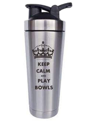 Keep Calm & Play Bowls Vacuum Flask 720cl - Silver